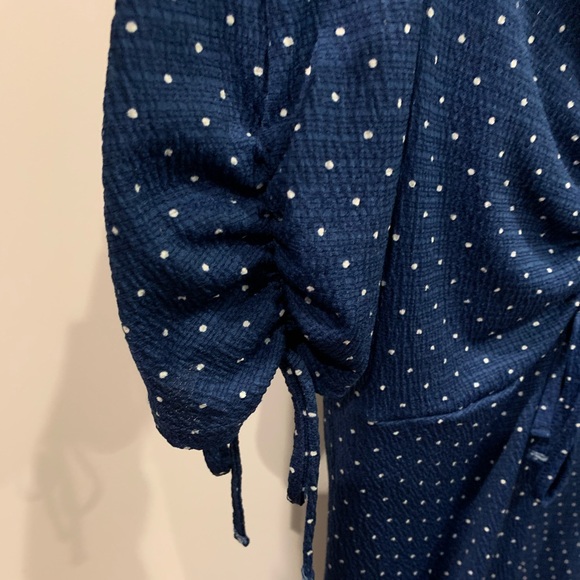 Blue polka dot tea Topshop dress. - Picture 5 of 5